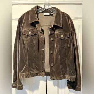 Olive, crushed velvet jacket